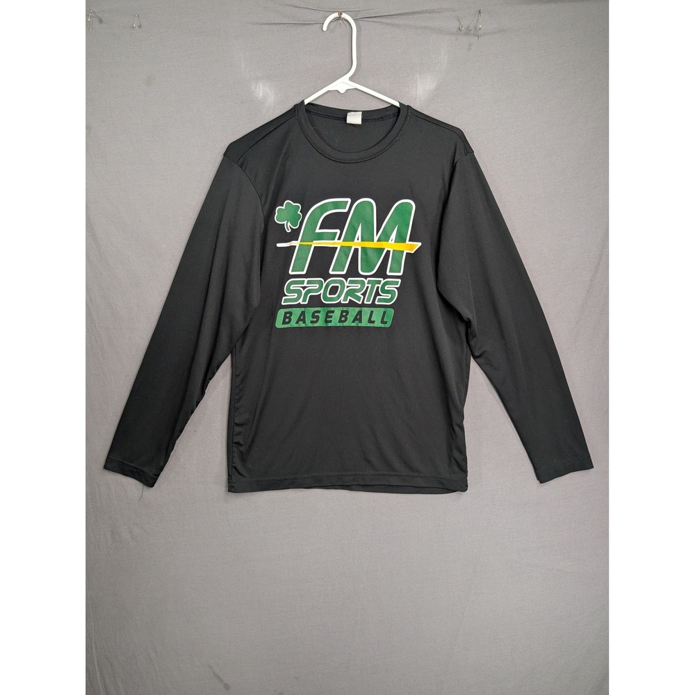Sport-Tek FM Sports Baseball Shirt Long Sleeve Black Mens Small